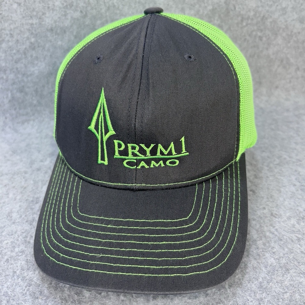 Prym1 Camo Mens Black Richardson 112 Trucker Cap Snapback Mesh Hat OSFA